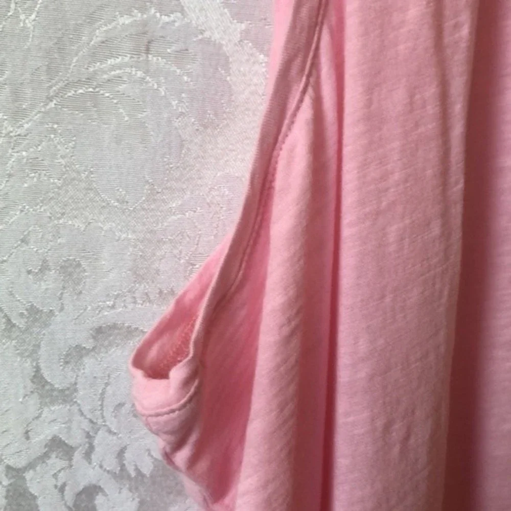 Madewell 100% Cotton Pink Sleeveless V- Neck T-Shirt Size 3X - Picture 4 of 5